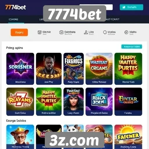 Visão geral das opções de jogos no 7774bet